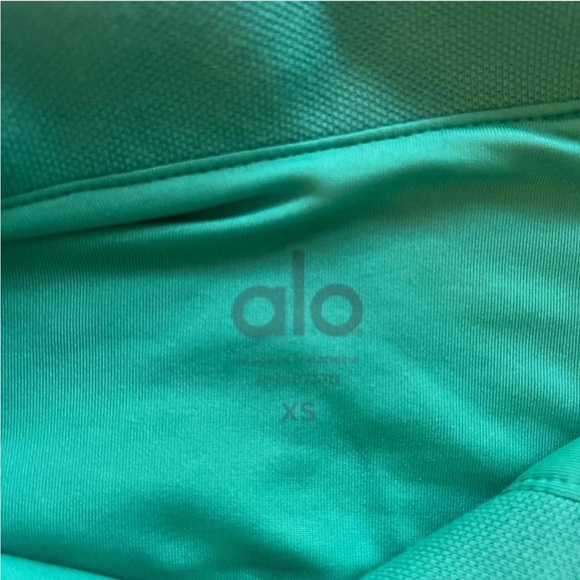 Alo Prestige Green Cropped Polo Shirt - Picture 3 of 3